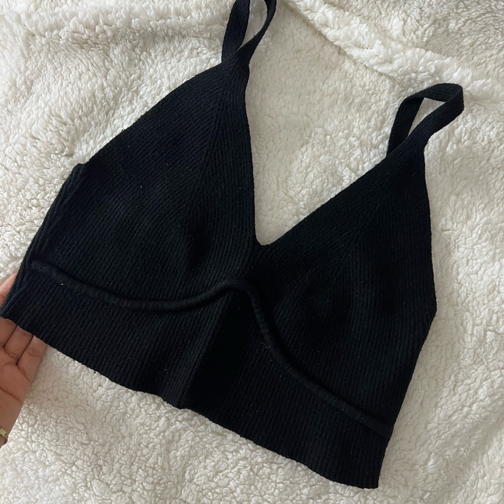 Black Sweater Tank Top